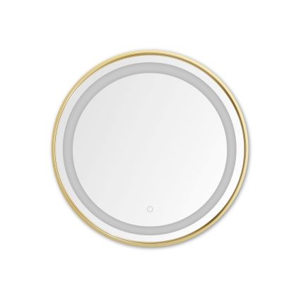 Zuma Line - LED Bathroom τοίχου καθρέφτης με ένα οπίσθιος φωτισμός LED/24W/230V 3000/4000/6000K διάμετρος 60 cm IP44 χρυσό
