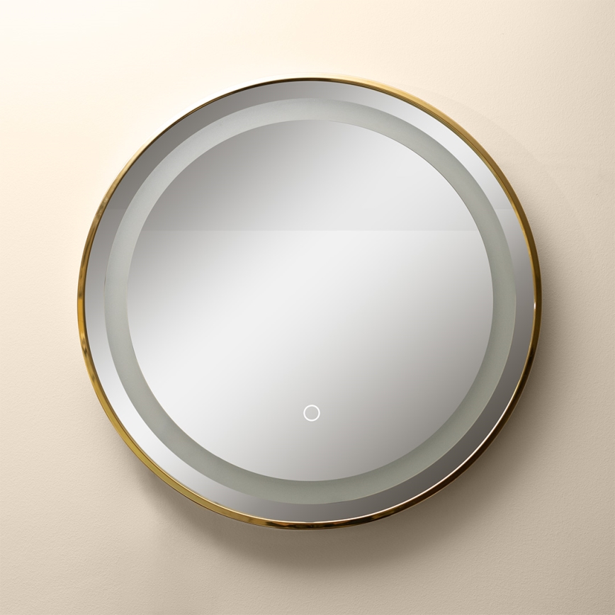 Zuma Line - LED Bathroom τοίχου καθρέφτης με ένα οπίσθιος φωτισμός LED/24W/230V 3000/4000/6000K διάμετρος 60 cm IP44 χρυσό