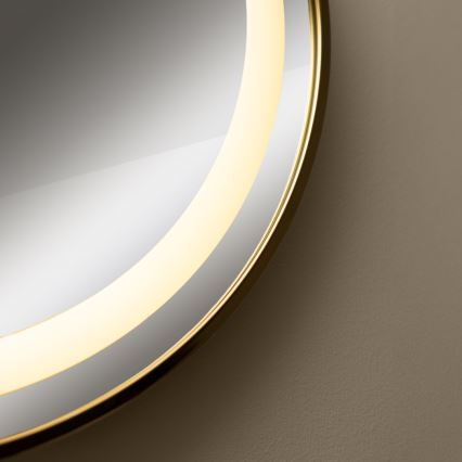 Zuma Line - LED Bathroom τοίχου καθρέφτης με ένα οπίσθιος φωτισμός LED/24W/230V 3000/4000/6000K διάμετρος 60 cm IP44 χρυσό