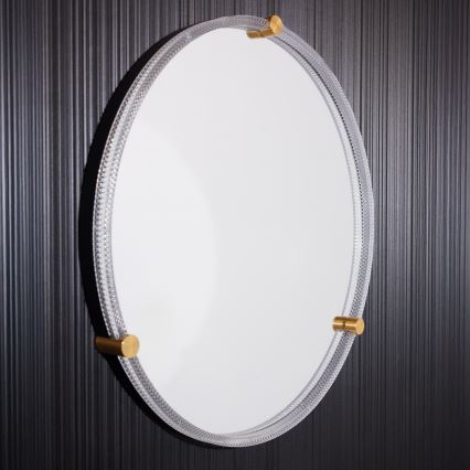 Zuma Line - LED Bathroom τοίχου καθρέφτης με ένα οπίσθιος φωτισμός LED/24W/230V 3000/4000/6000K διάμετρος 60 cm IP44 διαφανή/χρυσό