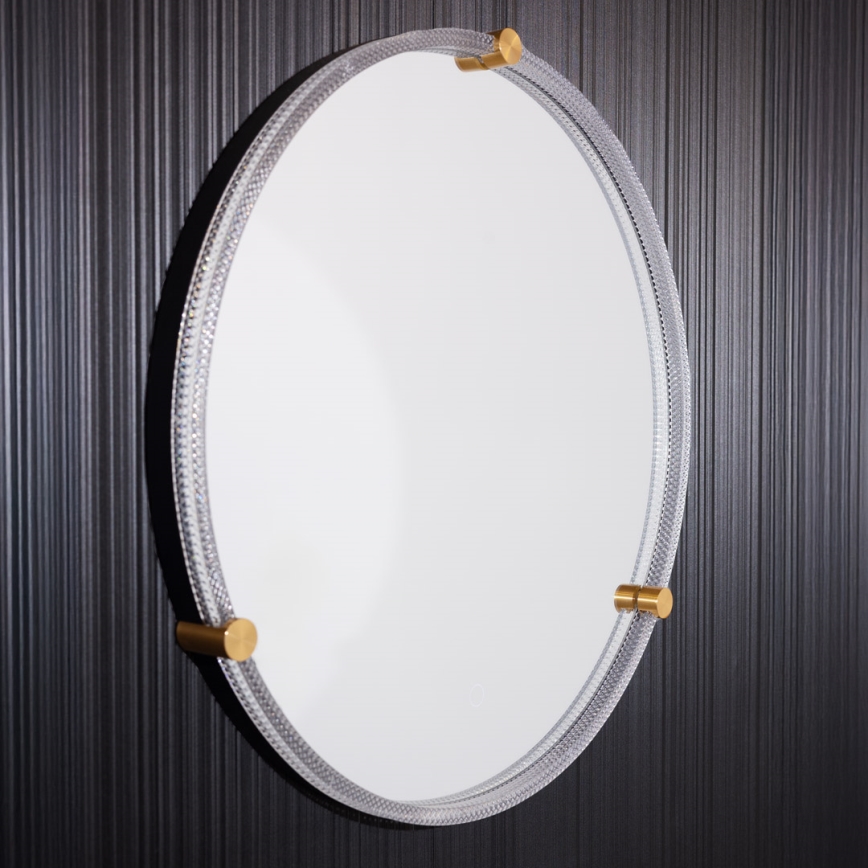 Zuma Line - LED Bathroom τοίχου καθρέφτης με ένα οπίσθιος φωτισμός LED/24W/230V 3000/4000/6000K διάμετρος 60 cm IP44 διαφανή/χρυσό