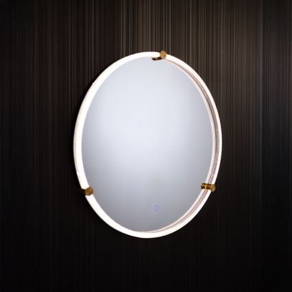 Zuma Line - LED Bathroom τοίχου καθρέφτης με ένα οπίσθιος φωτισμός LED/24W/230V 3000/4000/6000K διάμετρος 60 cm IP44 διαφανή/χρυσό