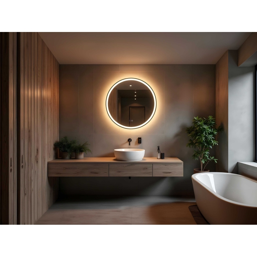 Zuma Line - LED Bathroom heated τοίχου καθρέφτης με ένα οπίσθιος φωτισμός LED/24W/230V 3000/4000/6000K διάμετρος 80 cm IP44