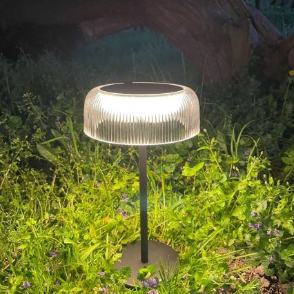 Zuma Line - Επιτραπέζιο ηλιακό φωτιστικό LED με ρύθμιση φωτεινότητας LED/2,5W/2000 mAh IP44 μαύρο