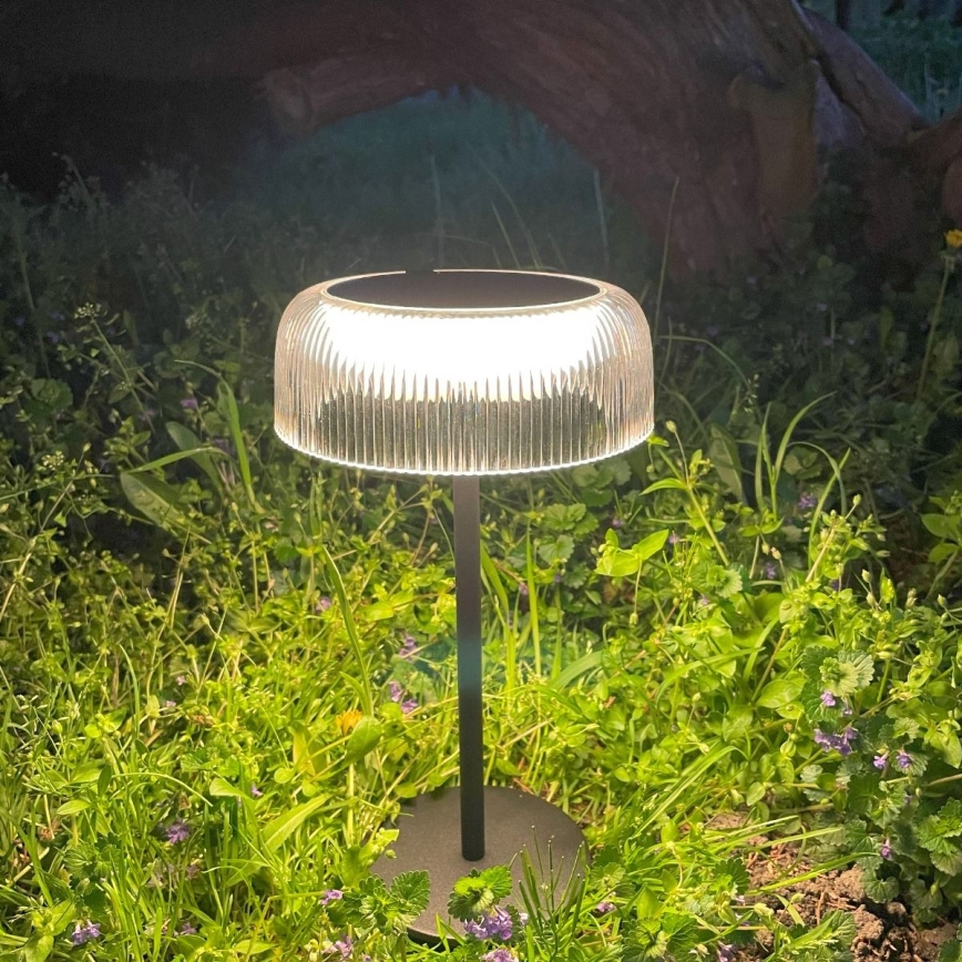 Zuma Line - Επιτραπέζιο ηλιακό φωτιστικό LED με ρύθμιση φωτεινότητας LED/2,5W/2000 mAh IP44 μαύρο