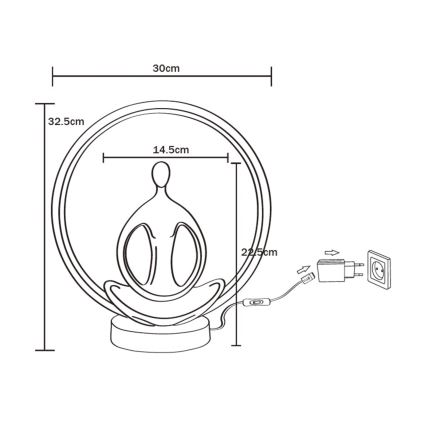 Zuma Line - Επιτραπέζιο φωτιστικό LED LED/4W/5V μαύρο/χρυσό