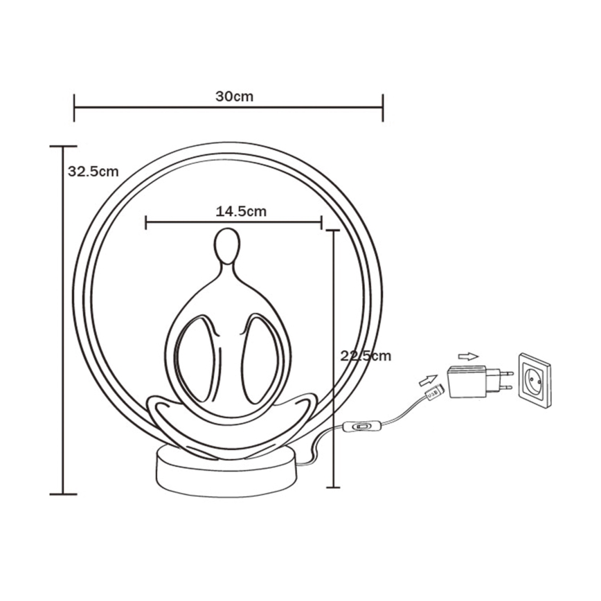 Zuma Line - Επιτραπέζιο φωτιστικό LED LED/4W/5V μαύρο/χρυσό