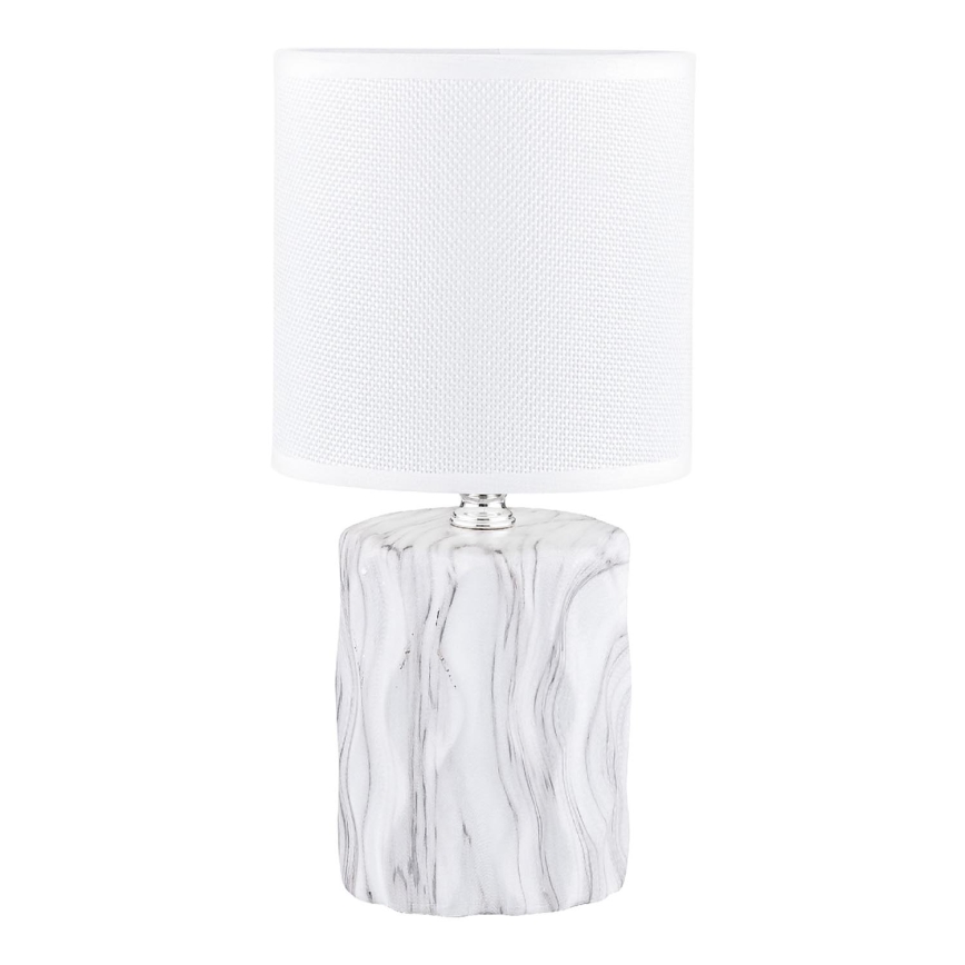 Zuma Line - Eπιτραπέζιο φωτιστικό 1xE14/40W/230V λευκό/μαρμάρινο μοτίβο