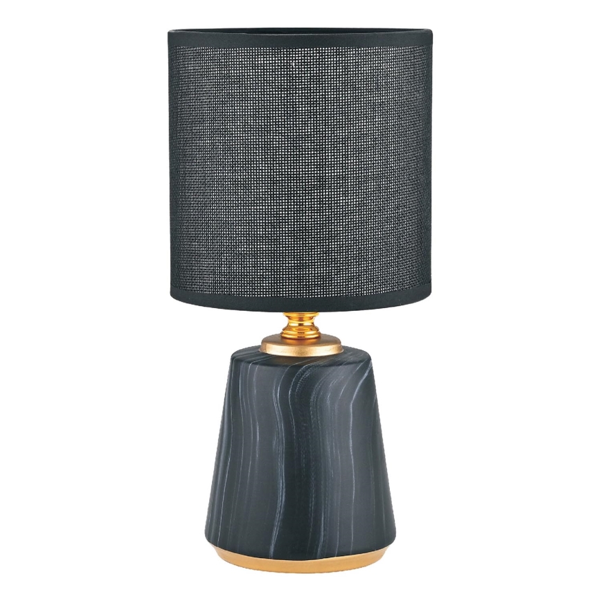 Zuma Line - Eπιτραπέζιο φωτιστικό 1xE14/40W/230V μαύρο/χρυσό/μαρμάρινο μοτίβο