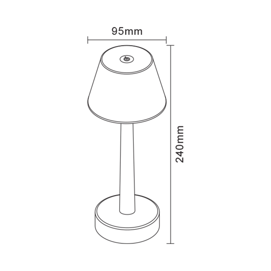 Zuma Line - LED RGBW Dimmable επαναφορτιζόμενο επιτραπέζιο φωτιστικό	 LED/0,7W/1300 mAh IP44 μαύρο