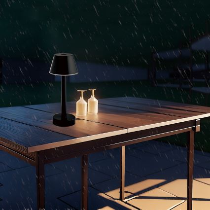 Zuma Line - Επιτραπέζιο επαναφορτιζόμενο φωτιστικό LED RGBW με ρύθμιση φωτεινότητας LED/0,7W/1300 mAh IP44 μαύρο