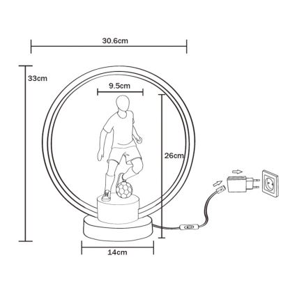 Zuma Line - Επιτραπέζιο φωτιστικό LED LED/4W/5V μαύρο/λευκό