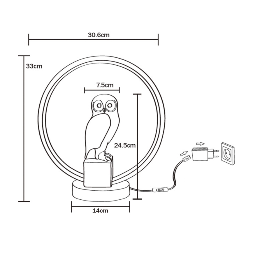 Zuma Line - Επιτραπέζιο φωτιστικό LED LED/4W/5V μαύρο/λευκό