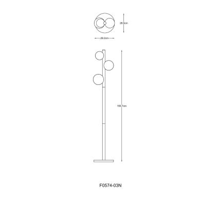 Zuma Line - Επιδαπέδιο φωτιστικό 3xG9/33W/230V χρυσό