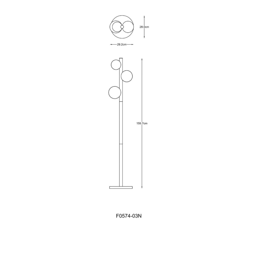 Zuma Line - Επιδαπέδιο φωτιστικό 3xG9/33W/230V χρυσό