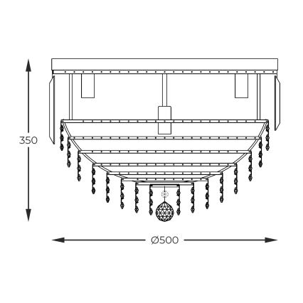 Zuma Line - Φωτιστικό οροφής 7xE14/40W/230V διάμετρος 50 χρυσαφί