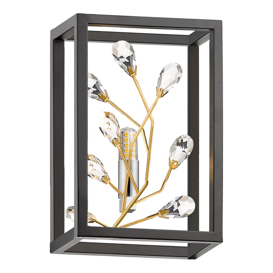 Zuma Line - Φωτιστικό τοίχου 1xG9/33W/230V μαύρο/χρυσαφί