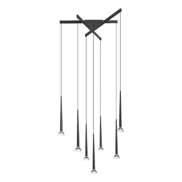 Zuma Line - Κρεμαστό φωτιστικό LED με καλώδιο ανάρτησης 7xLED/6W/230V μαύρο