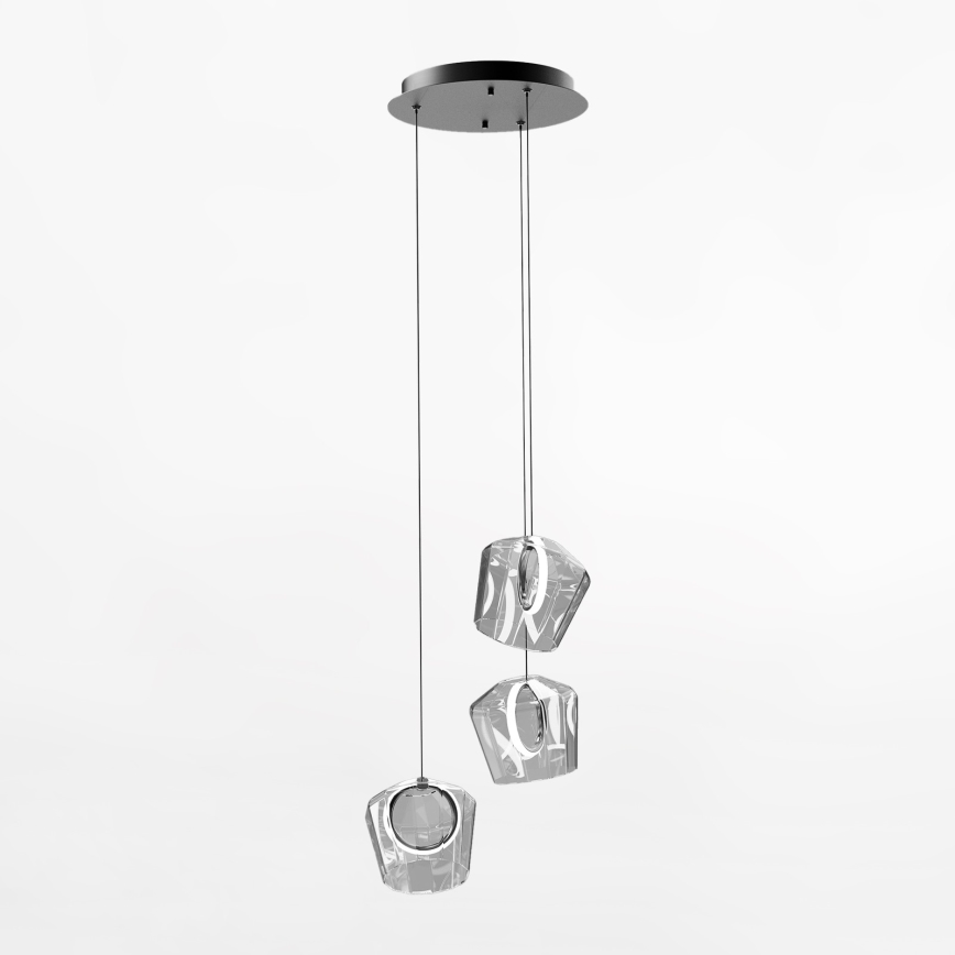 Zuma Line -  Κρεμαστό φωτιστικό οροφής LED 3xLED/6W/230V μαύρο/διαφανή