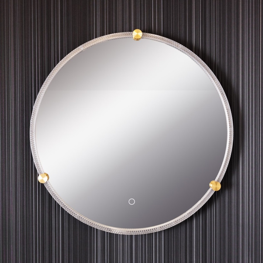 Zuma Line - LED Bathroom τοίχου καθρέφτης με ένα οπίσθιος φωτισμός LED/24W/230V 3000/4000/6000K διάμετρος 60 cm IP44 διαφανή/χρυσό