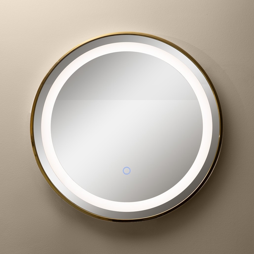 Zuma Line - LED Bathroom τοίχου καθρέφτης με ένα οπίσθιος φωτισμός LED/24W/230V 3000/4000/6000K διάμετρος 60 cm IP44 χρυσό