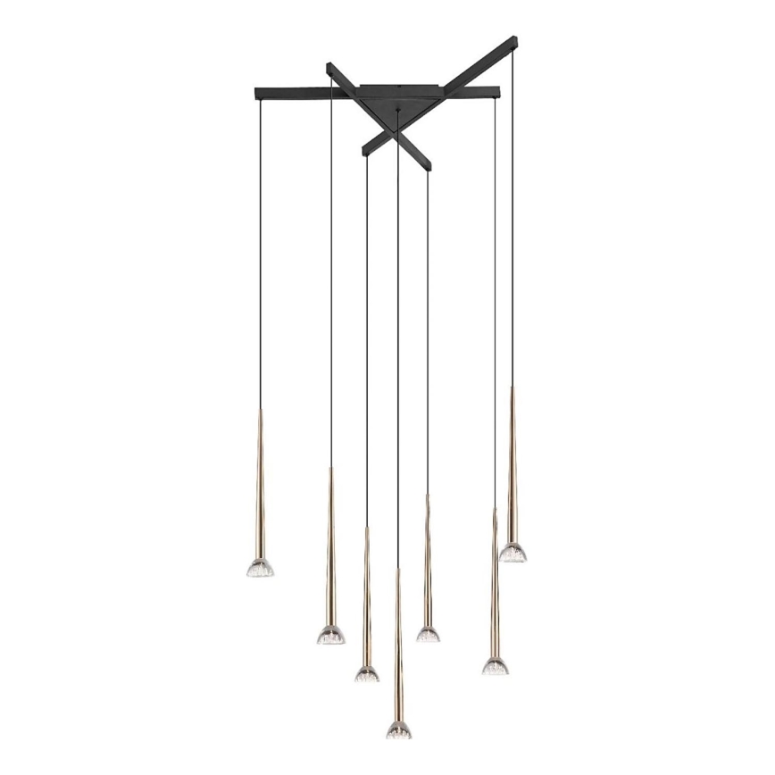 Zuma Line - LED πολυέλαιος με καλώδιο 7xLED/6W/230V μαύρο/χρυσό