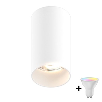 Zuma Line - LED RGBW Ρυθμιζόμενο φωτιστικό σποτ 1xGU10/4,8W/230V λευκό + τηλεχειριστήριο