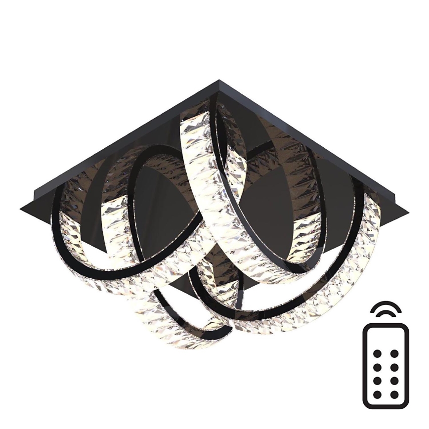 Zuma Line - LED Κρυστάλλινο φωτιστικό οροφής dimming LED/23,5W/230V 2700-6000K μαύρο + τηλεχειριστήριο