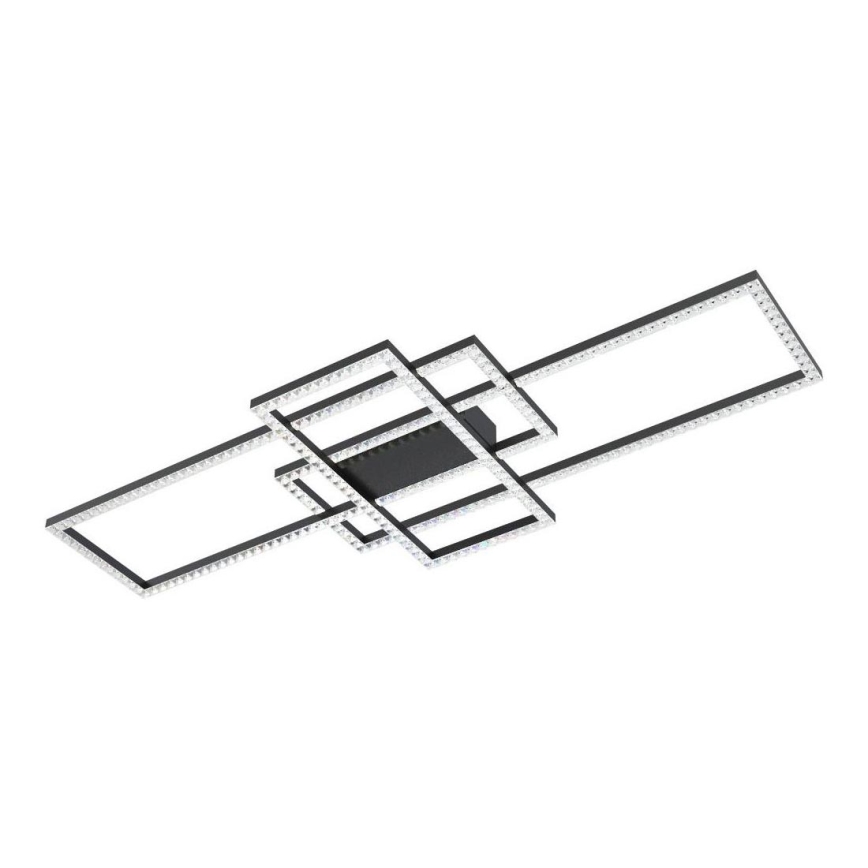 Zuma Line - LED Κρυστάλλινο φωτιστικό οροφής dimming LED/52W/230V 2700-6000K μαύρο + τηλεχειριστήριο