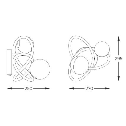 Zuma Line - Φωτιστικό τοίχου 2xG9/3,5W/230V χρυσαφί