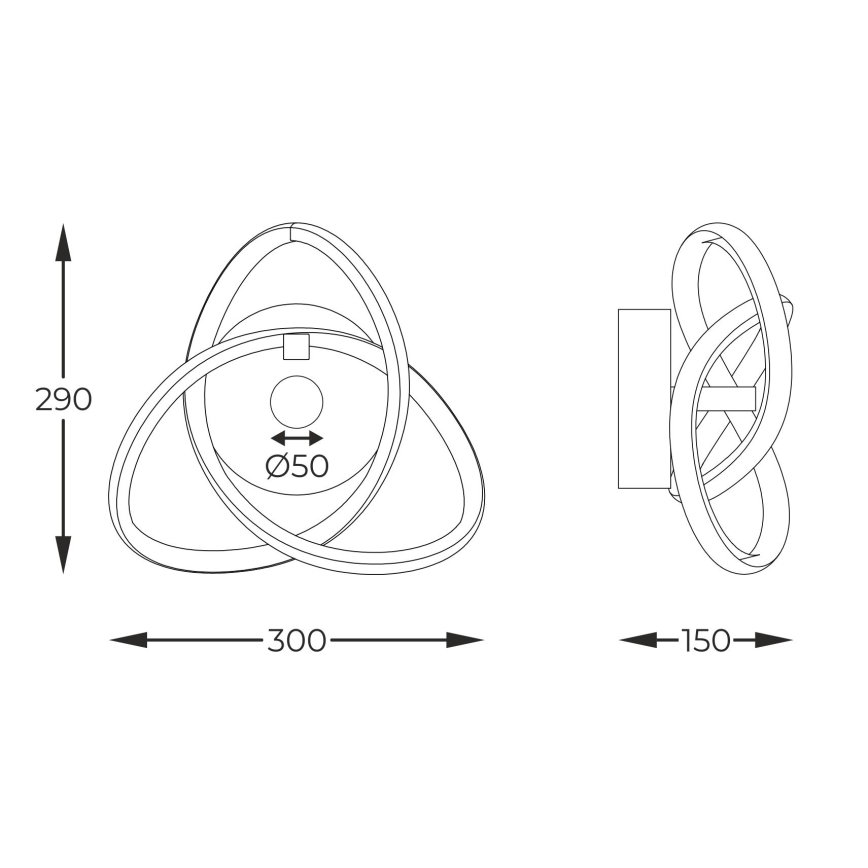 Zuma Line - Φωτιστικό τοίχου LED LED/14W/230V μαύρο/χρυσαφί