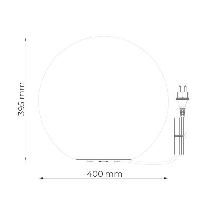 Zuma Line - Φωτιστικό εξωτερικού χώρου 1xE27/15W/230V, διάμετρος 40 cm, IP44