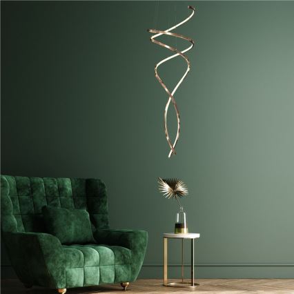 Zuma Line - Led Dimmable κρεμαστό φωτιστικό οροφής LED/68W/230V 3000/4000/6000K Ροζ χρυσό + τηλεχειριστήριο