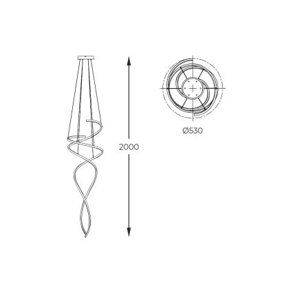Zuma Line - Led Dimmable κρεμαστό φωτιστικό οροφής LED/68W/230V 3000/4000/6000K Ροζ χρυσό + τηλεχειριστήριο