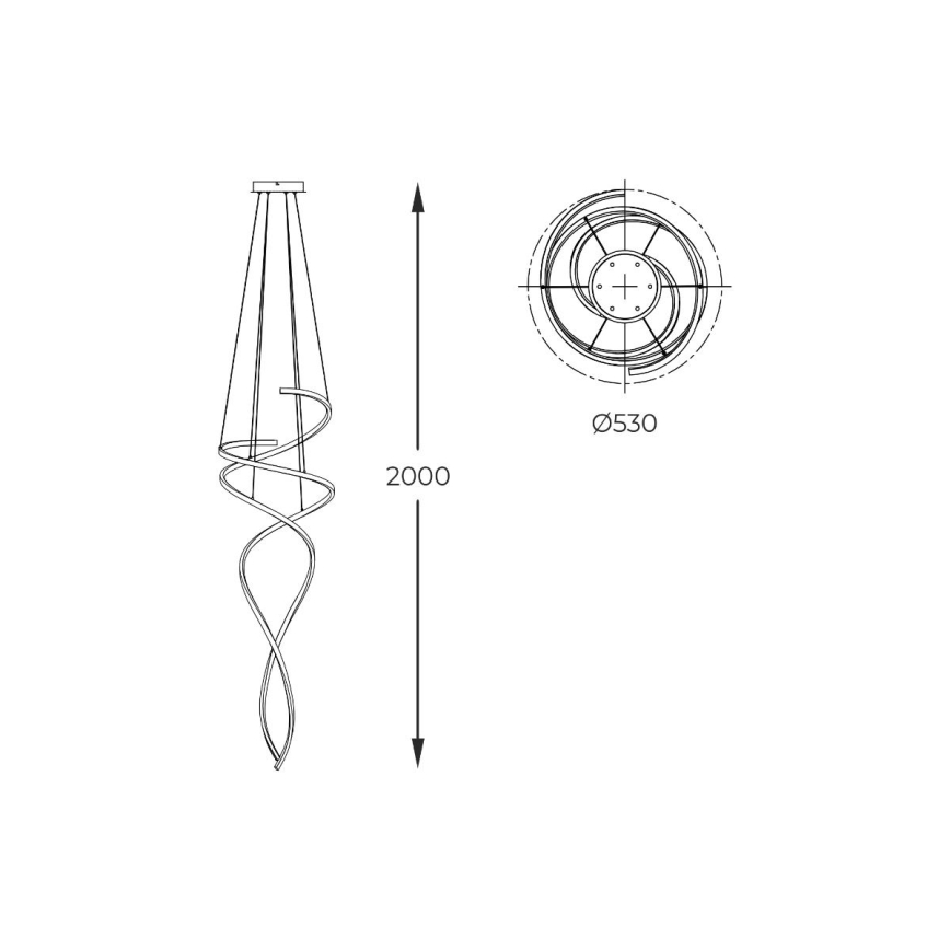 Zuma Line - Led Dimmable κρεμαστό φωτιστικό οροφής LED/68W/230V 3000/4000/6000K Ροζ χρυσό + τηλεχειριστήριο