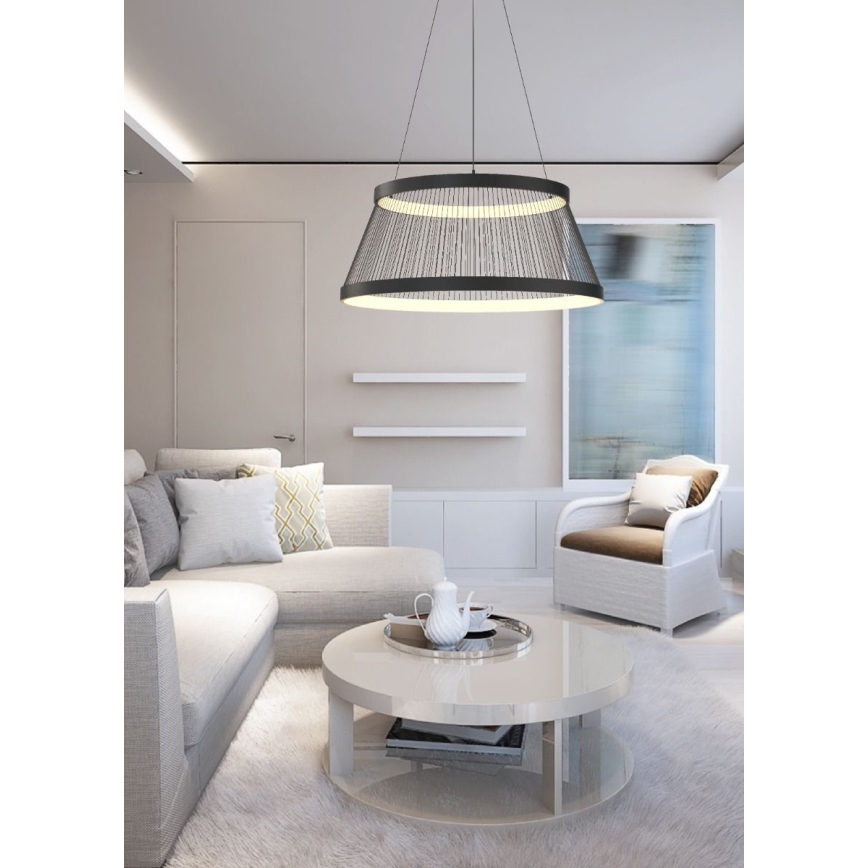 Zuma Line - Led Dimmable κρεμαστό φωτιστικό οροφής LED/53W/230V 2700-6000K μαύρο + τηλεχειριστήριο