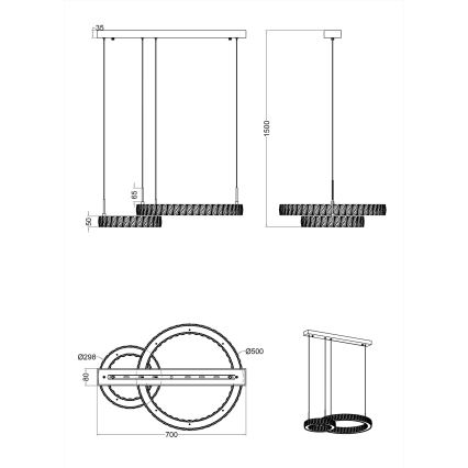 Zuma Line - Κρεμαστό φωτιστικό LED σε καλώδιο LED/36W/230V ροζ χρυσό