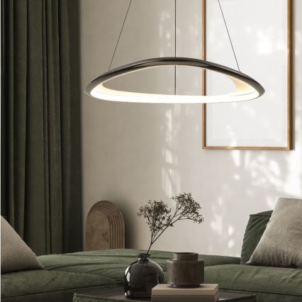 Zuma Line - Led Dimmable κρεμαστό φωτιστικό οροφής LED/34W/230V 3000K μαύρο γυαλιστερό χρώμιο
