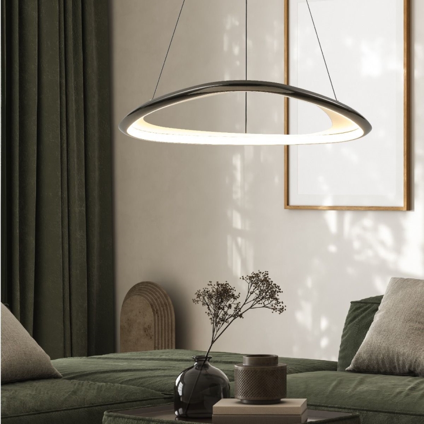 Zuma Line - Led Dimmable κρεμαστό φωτιστικό οροφής LED/34W/230V 3000K μαύρο γυαλιστερό χρώμιο