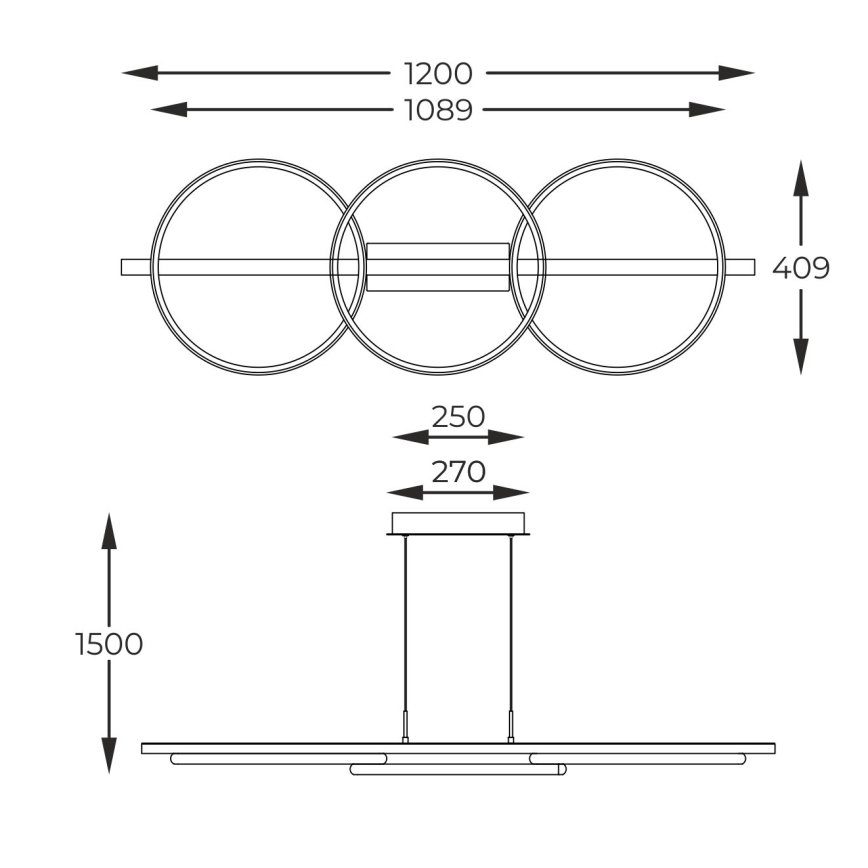 Zuma Line - Led Dimmable κρεμαστό φωτιστικό οροφής LED/35W/230V