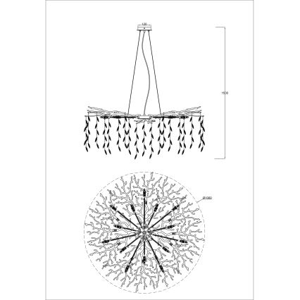 Zuma Line - Πολυέλαιος με καλώδιο 14xG9/3,5W/230V, Ø100 cm, χρυσό