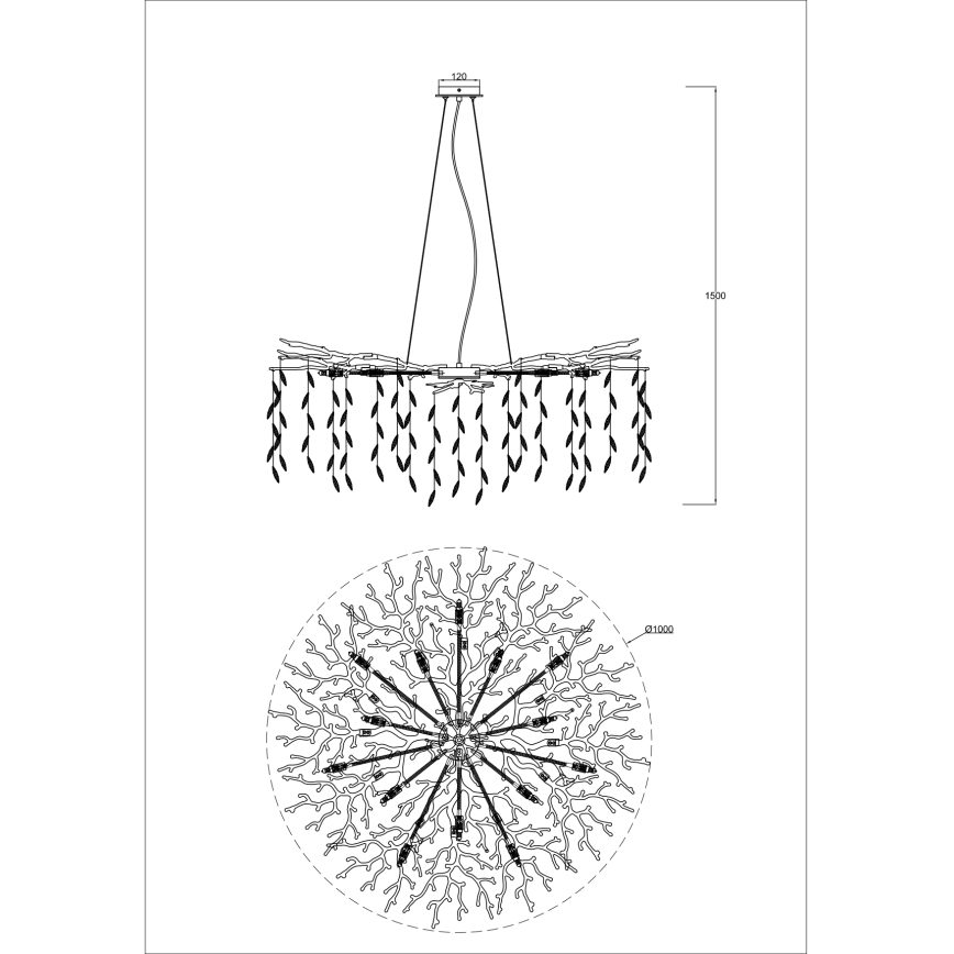 Zuma Line - Πολυέλαιος με καλώδιο 14xG9/3,5W/230V, Ø100 cm, χρυσό
