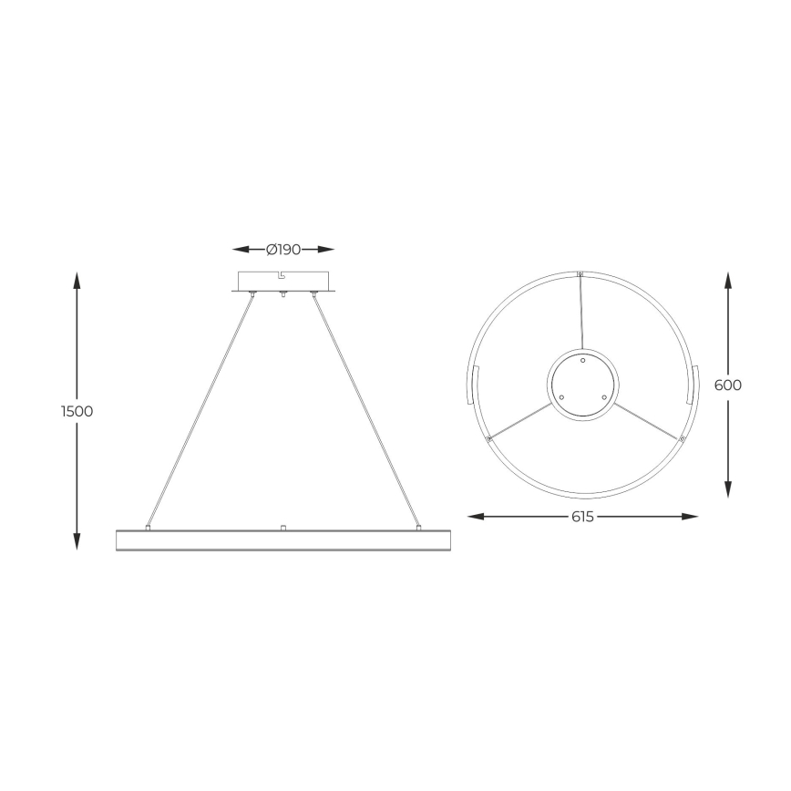 Zuma Line - Led Dimmable κρεμαστό φωτιστικό οροφής LED/30W/230V μαύρο/χρυσαφί