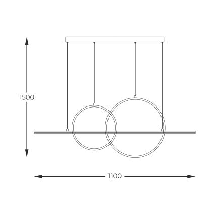 Zuma Line - Led Dimmable κρεμαστό φωτιστικό οροφής LED/34W/230V χρυσαφί