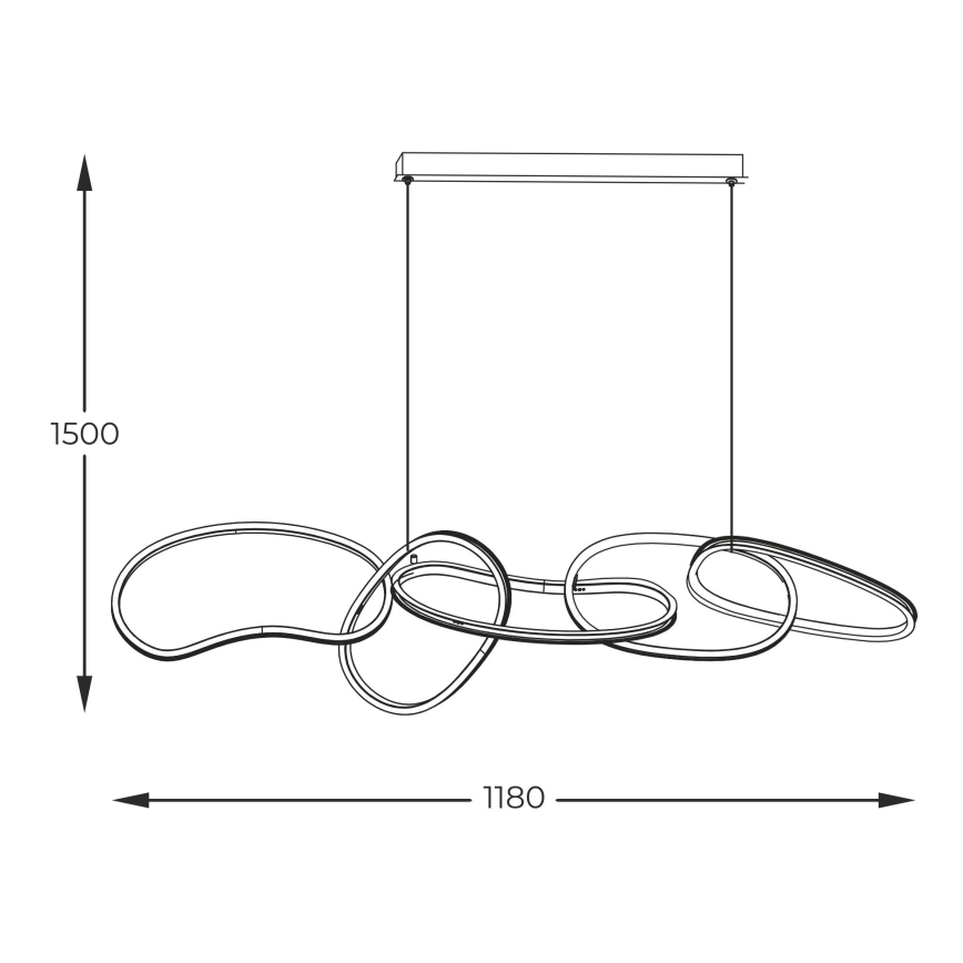 Zuma Line - Led Dimmable κρεμαστό φωτιστικό οροφής LED/56W/230V χρυσαφί