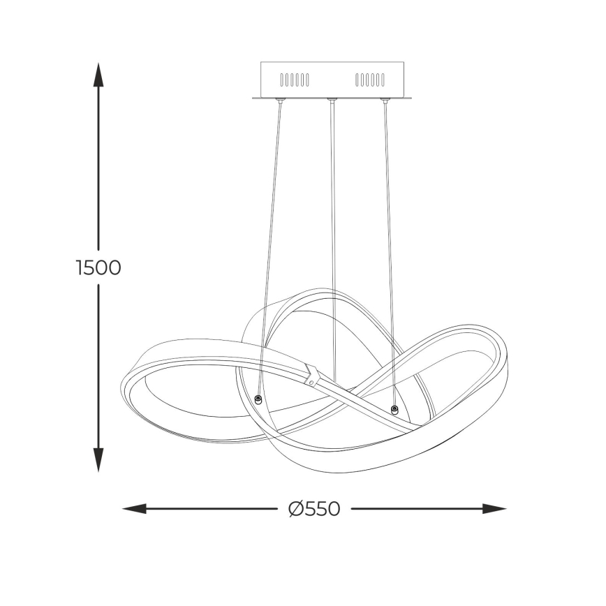 Zuma Line - Led Dimmable κρεμαστό φωτιστικό οροφής LED/44W/230V μαύρο