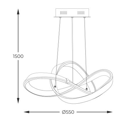 Zuma Line - Ρυθμιζόμενο LED φωτιστικό οροφής με καλώδιο LED/44W/230V μαύρο/χρυσό