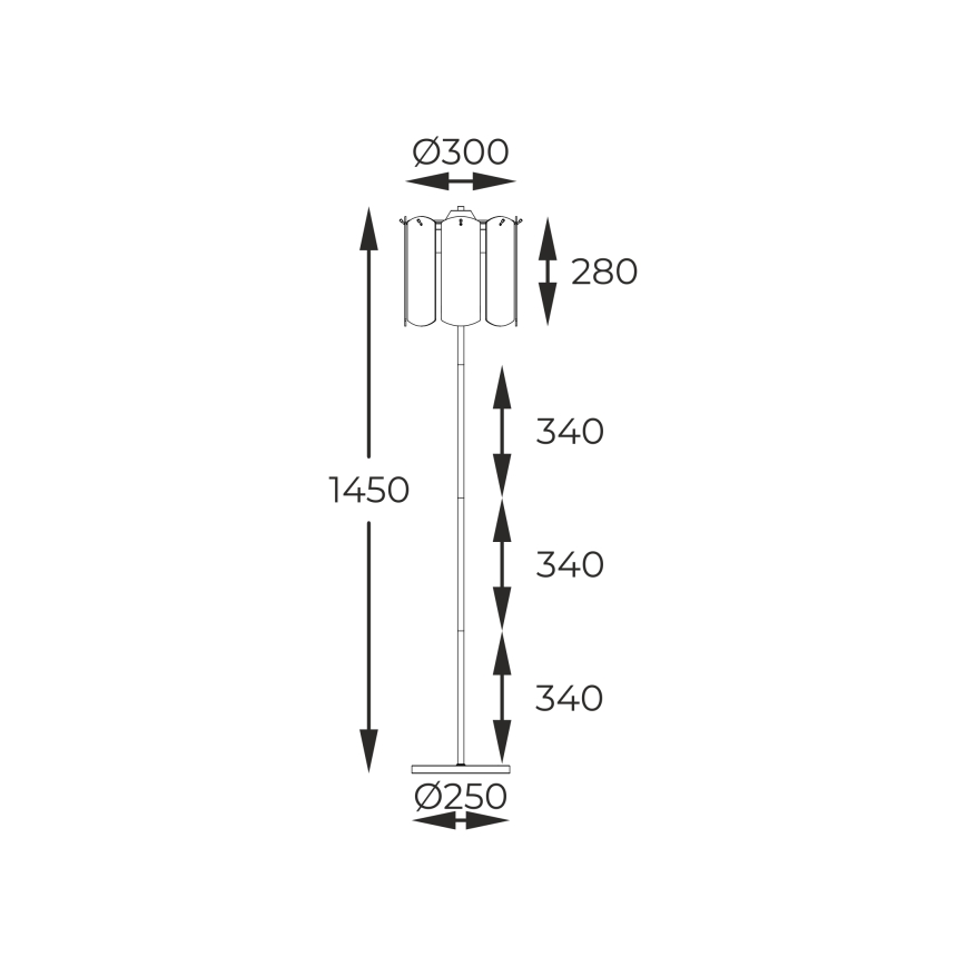 Zuma Line - Επιδαπέδια λάμπα 3xE14/40W/230V χρυσό