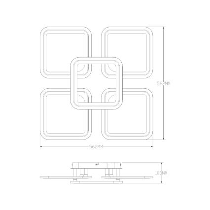 Zuma Line - LED Dimmable φωτιστικό οροφής LED/55W/230V 3000-6000K μαύρο + τηλεχειριστήριο