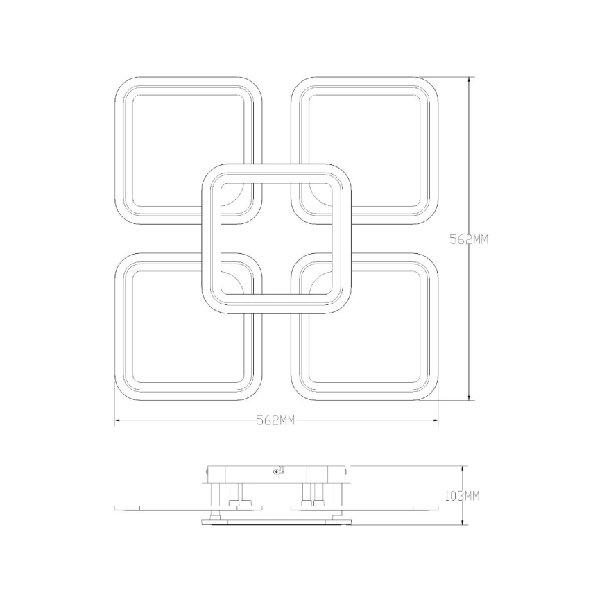 Zuma Line - LED Dimmable φωτιστικό οροφής LED/55W/230V 3000-6000K μαύρο + τηλεχειριστήριο